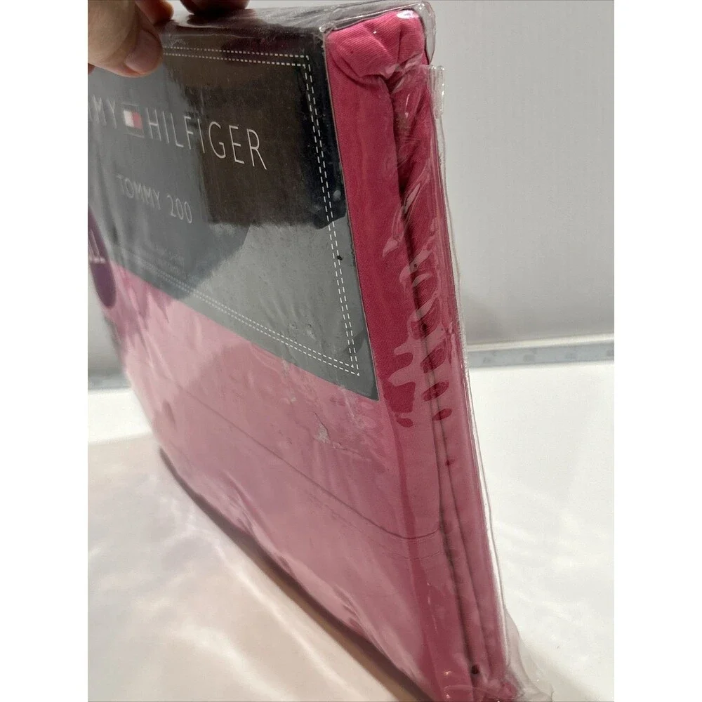 Tommy Hilfiger Blue Full Flat Sheet Pink Tommy 200 Ringspun Combed Cotton